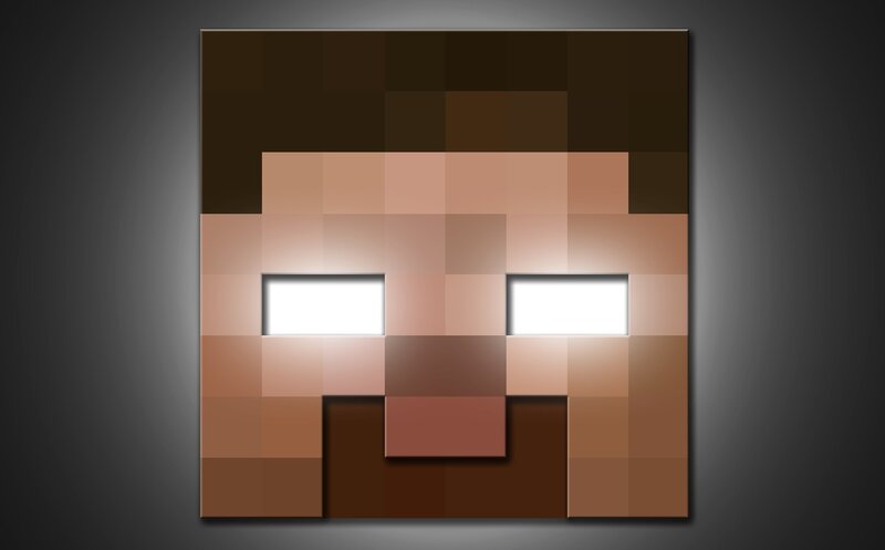 Pixelated Character Face — Brown
