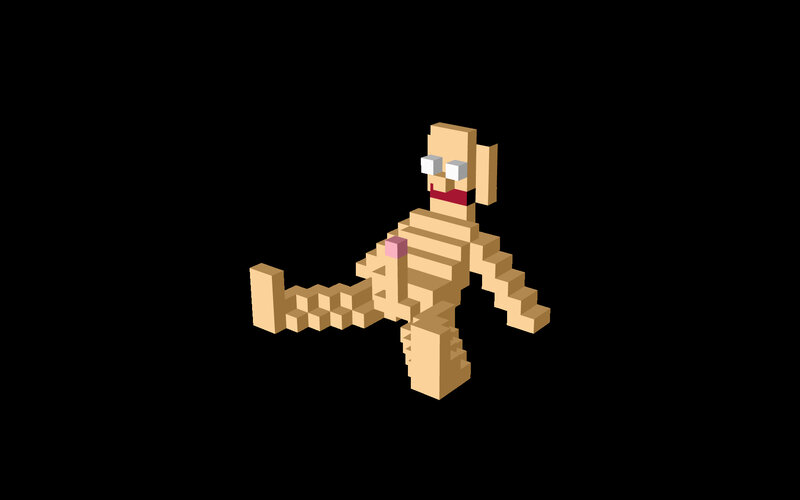 pixelated character figure