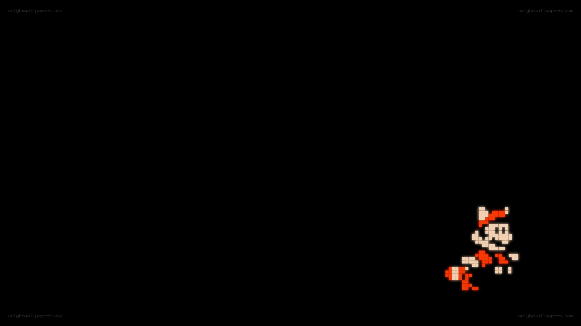 Pixelated character in corner