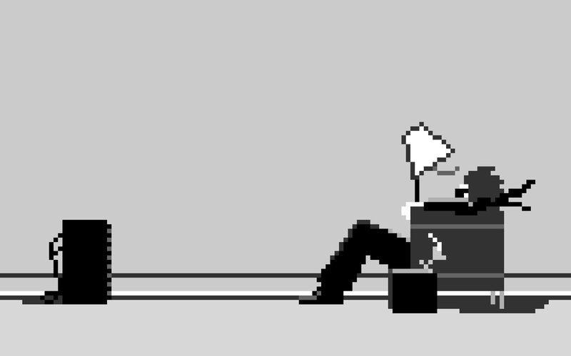 Pixelated Character Lying Down