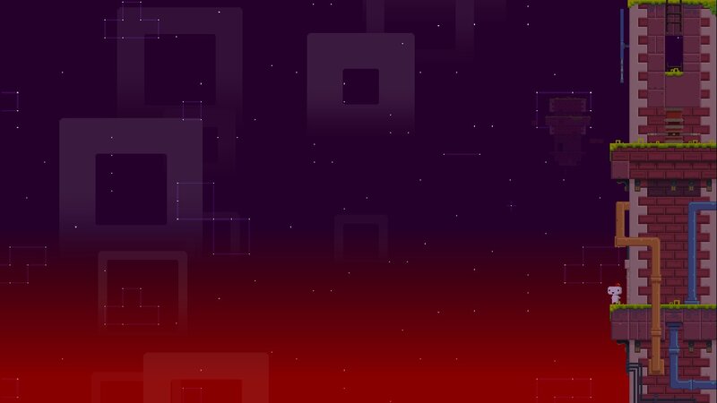 Pixelated Character on Platform — Purple, Dark, Mysterious