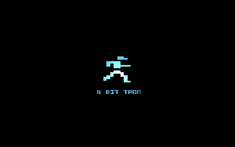 Pixelated Character Running — Black