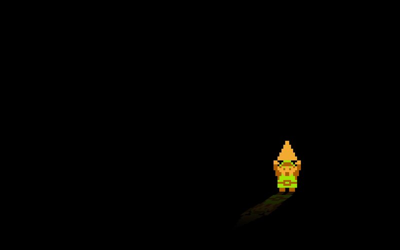 Pixelated Character Standing — Black