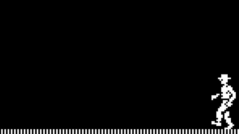 Pixelated Character Walking — Black