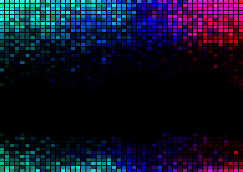 Pixelated Color Grid — Blue