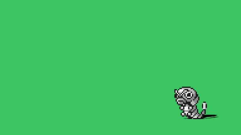 pixelated creature on green