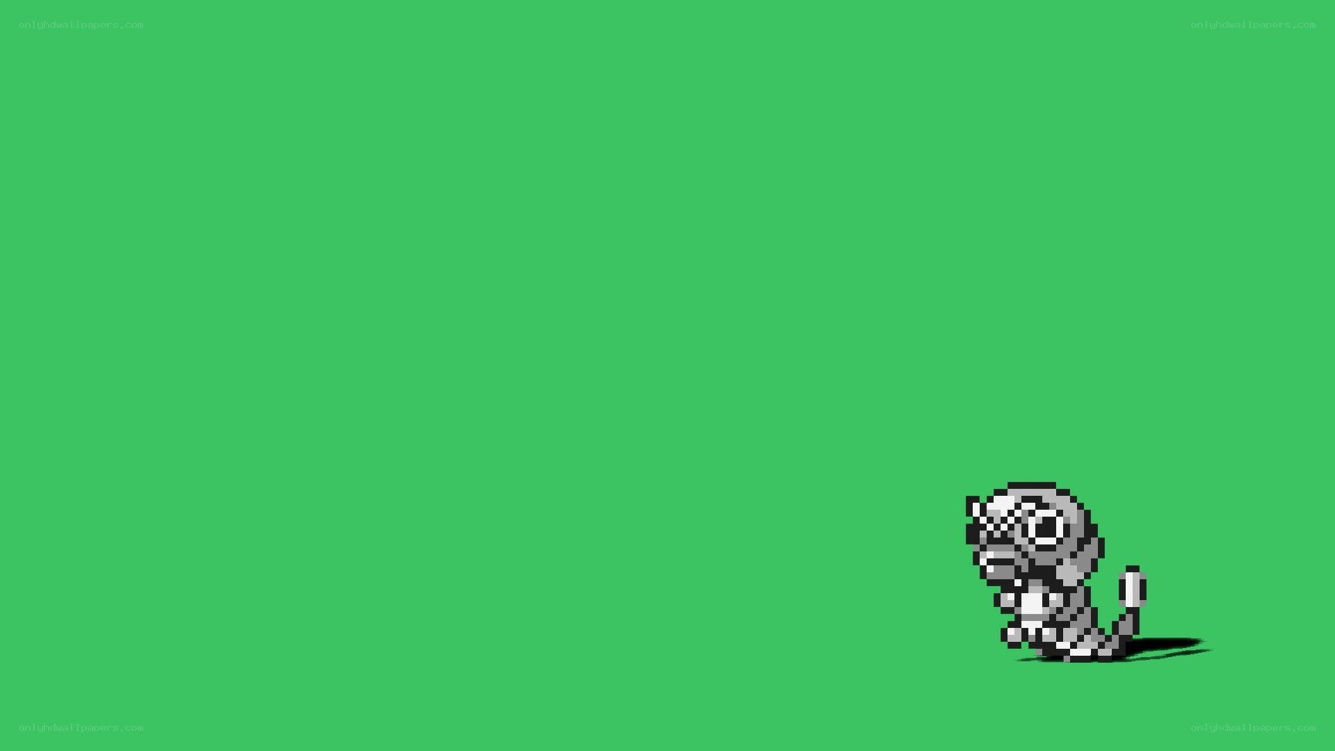 pixelated creature on green