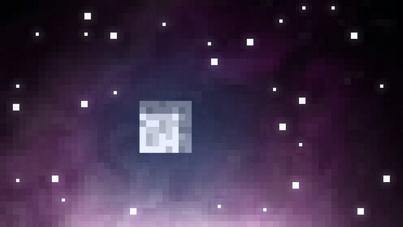 Pixelated Cube in Space — Purple