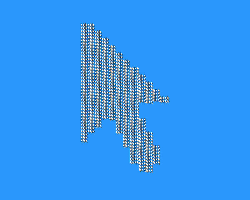 Pixelated Cursor Arrow — Blue
