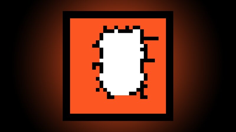 Pixelated Cursor Icon — Orange