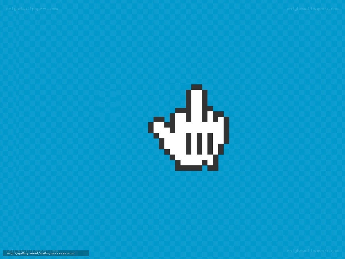pixelated cursor on blue