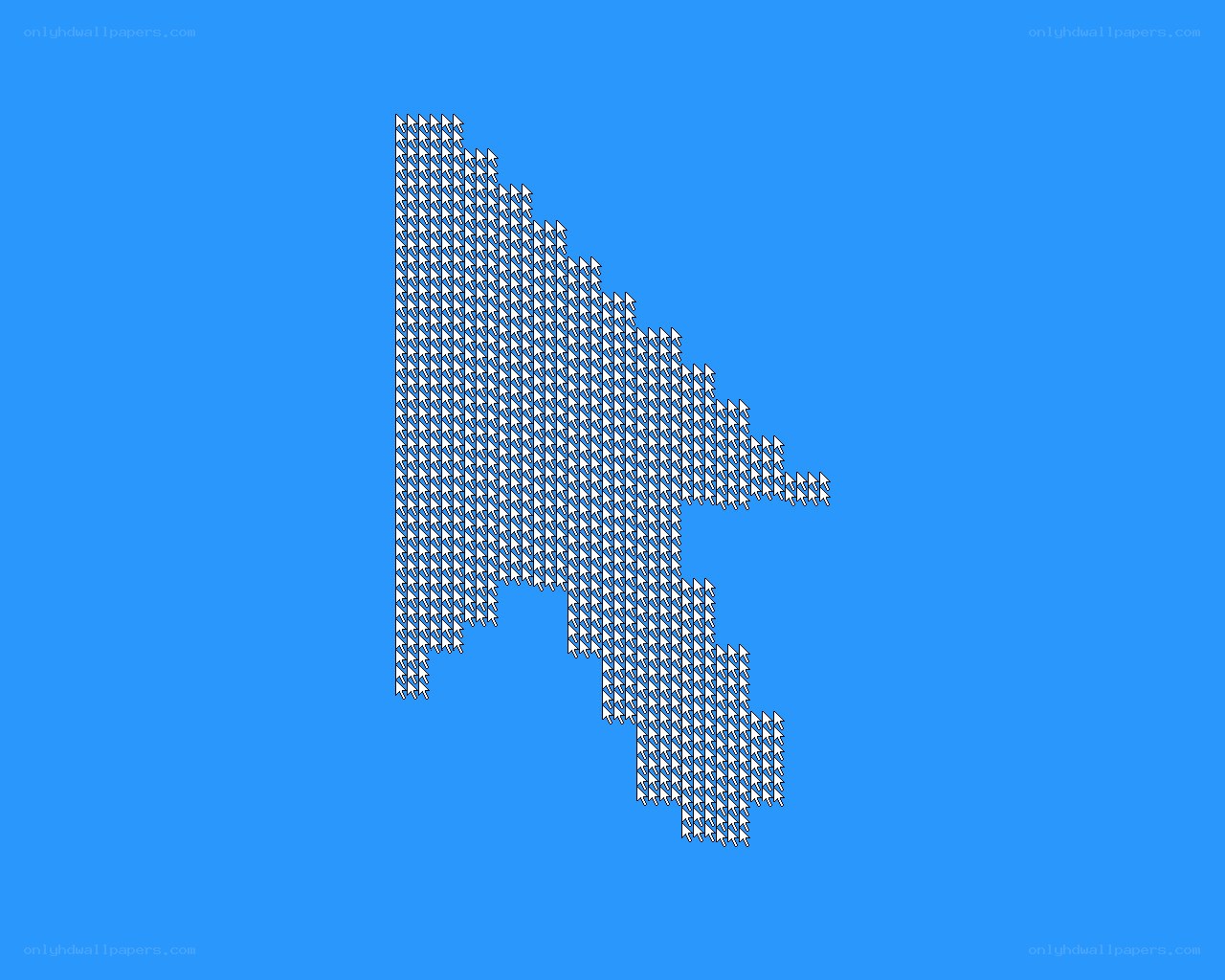 pixelated cursor on blue
