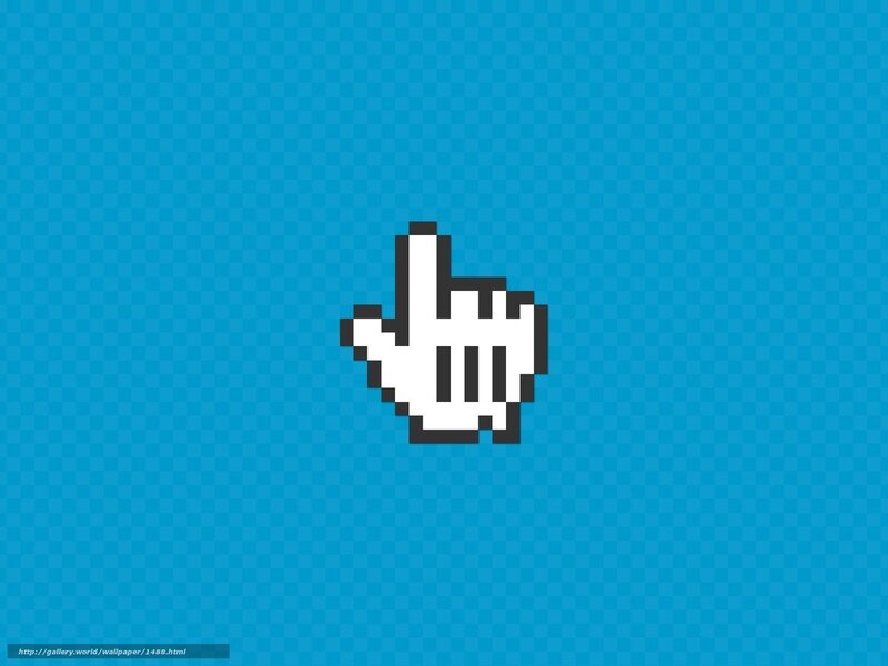 pixelated cursor on blue