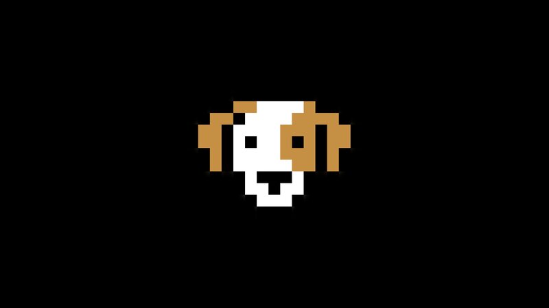 Pixelated Dog Face — Black