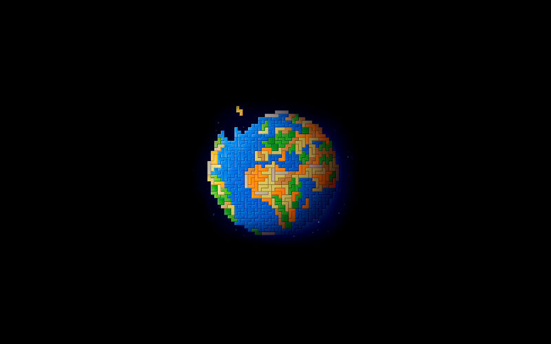 pixelated earth globe