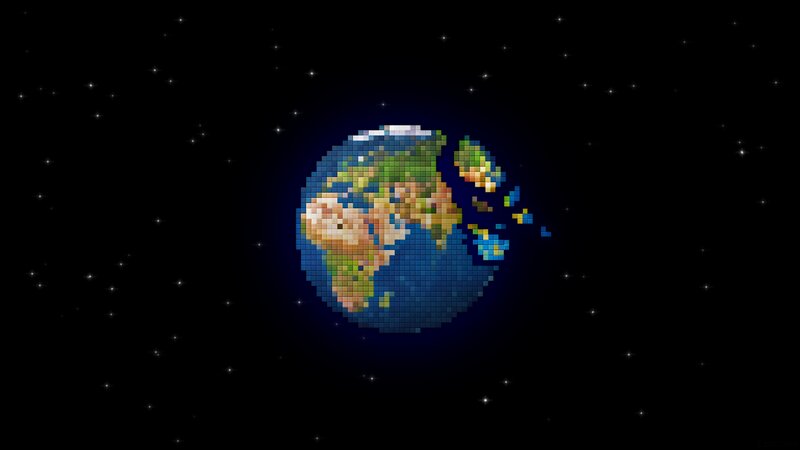 Pixelated Earth Planet