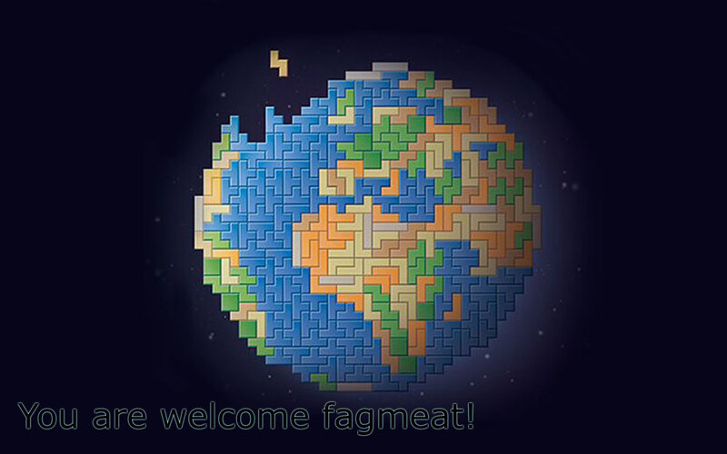 pixelated earth welcome