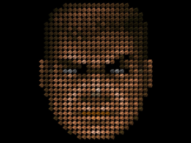 pixelated face portrait