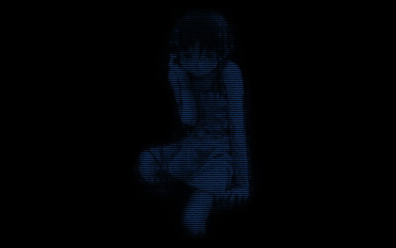 Pixelated Figure on Screen