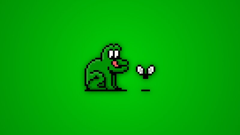 Pixelated Frog Character — Green