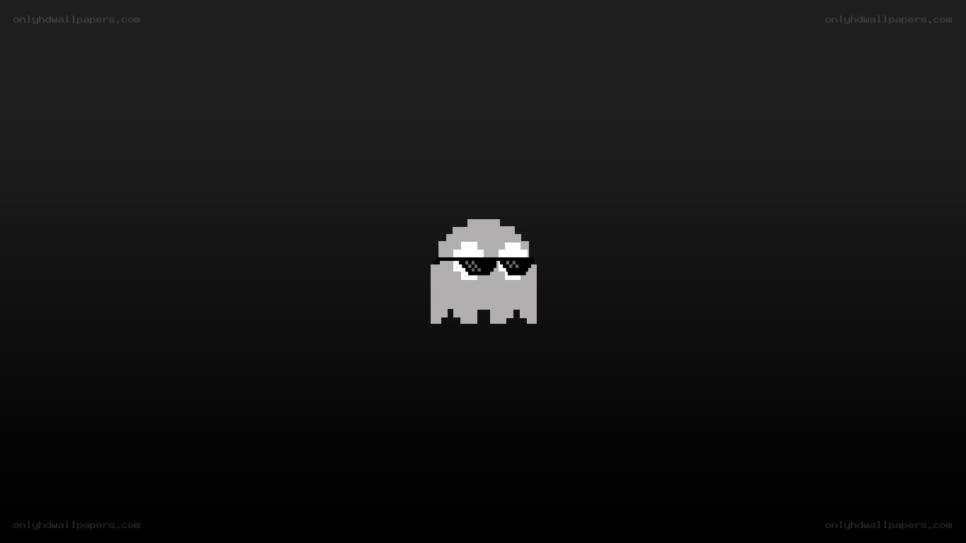 pixelated ghost with sunglasses