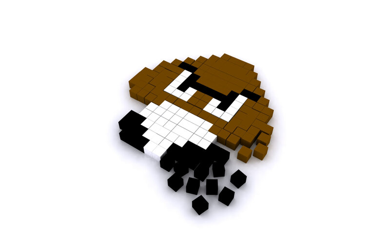 Pixelated Goomba character