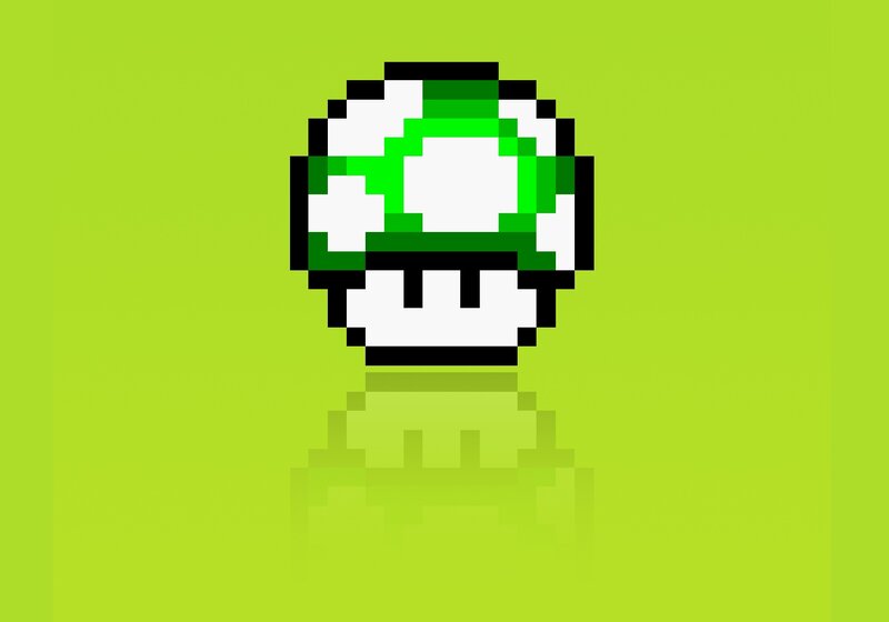 pixelated green mushroom
