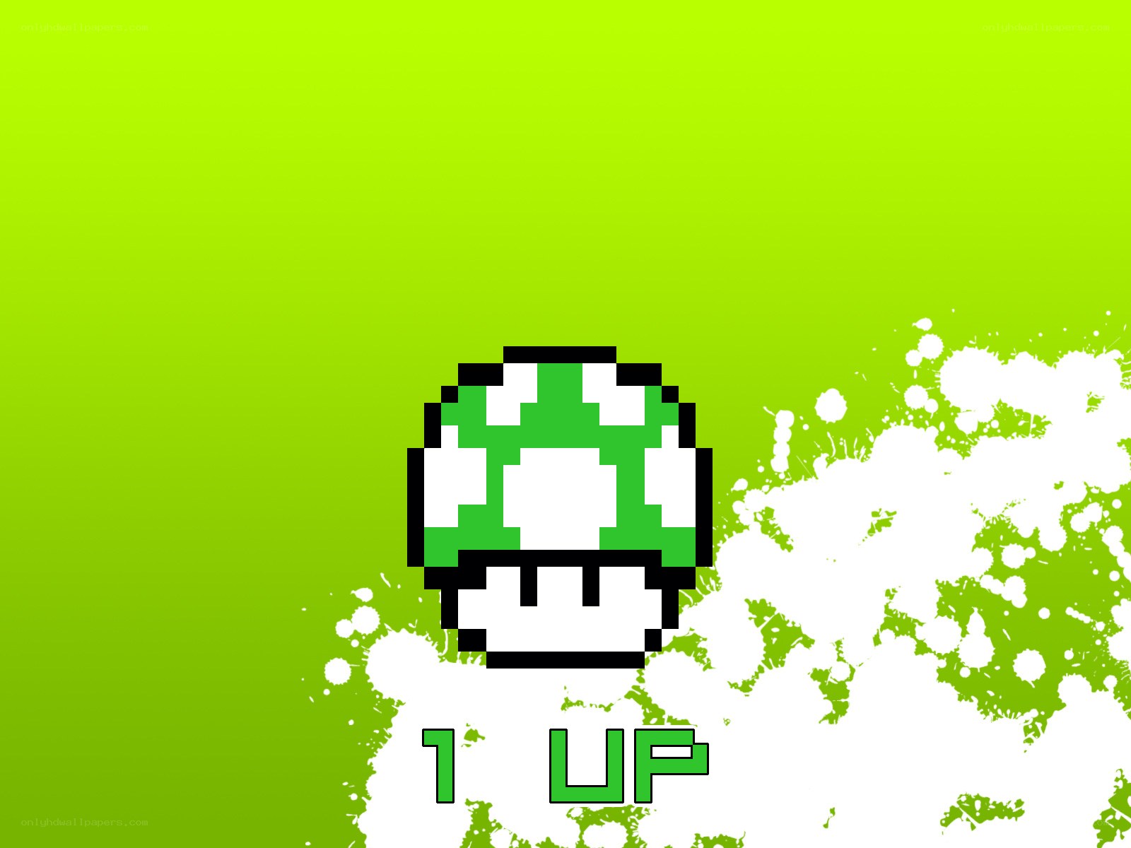 Pixelated green mushroom