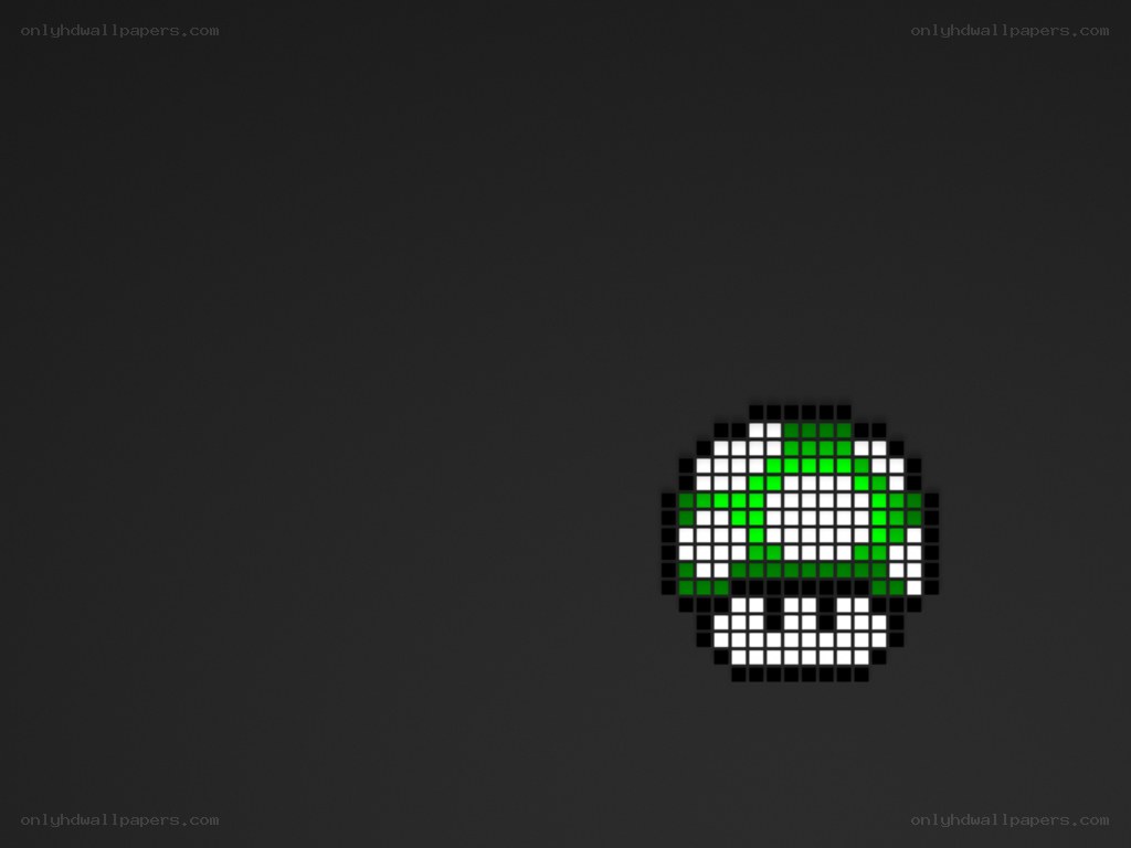 pixelated green mushroom
