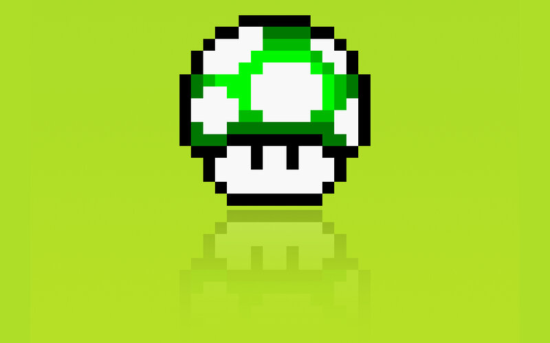 pixelated green mushroom
