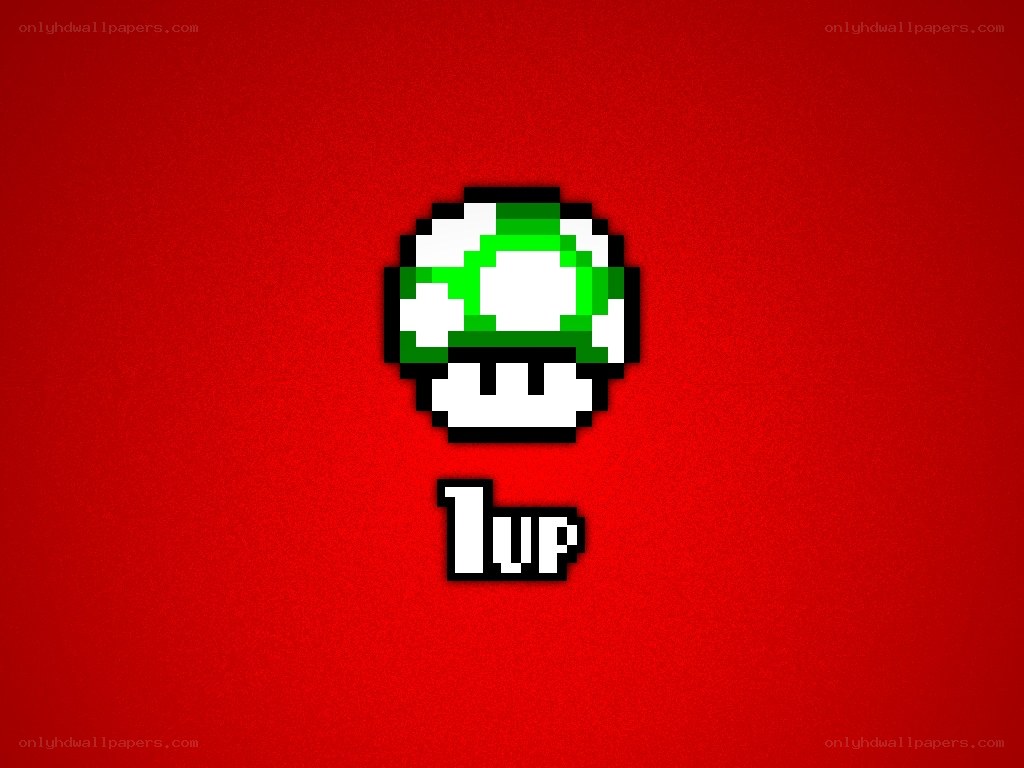 Pixelated green mushroom