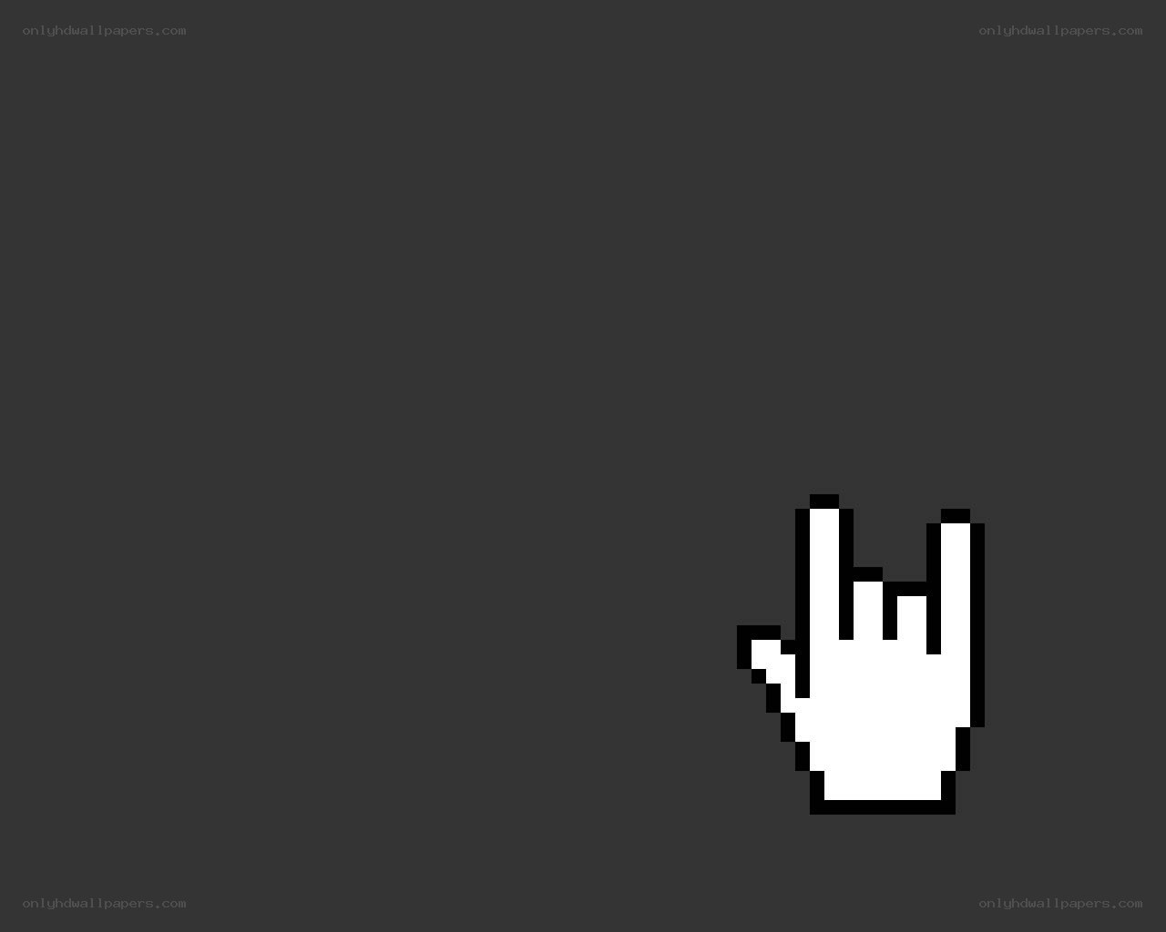 pixelated hand cursor