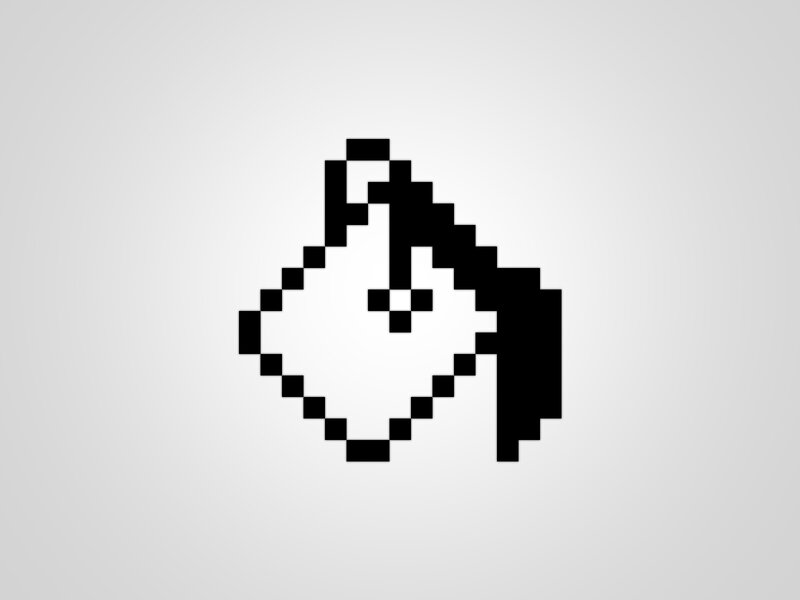 Pixelated Hand Cursor — Black, Neutral