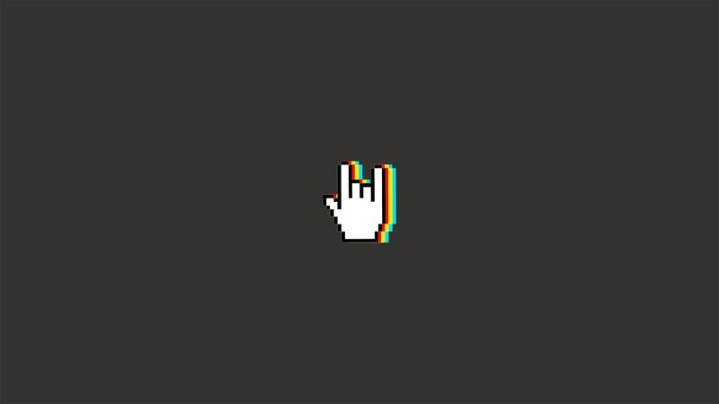 Pixelated Hand Cursor — Gray, Minimalist