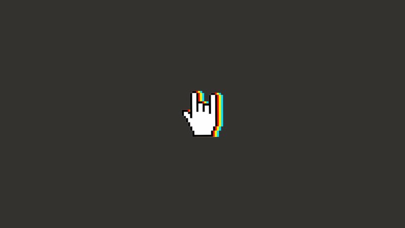 Pixelated Hand Cursor — Gray