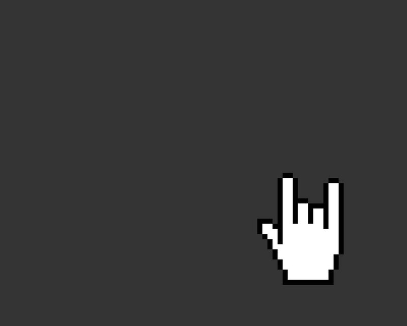 Pixelated Hand Cursor — White