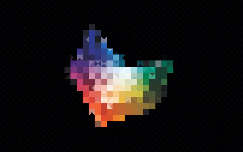 Pixelated Heart Shape — Blue