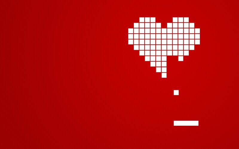 Pixelated Heart Shape — Minimalist