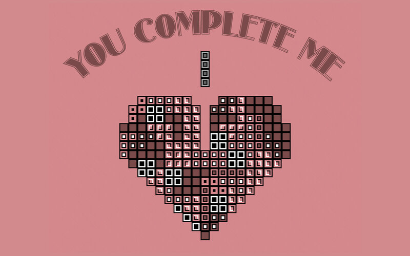 Pixelated Heart Shape — Pink