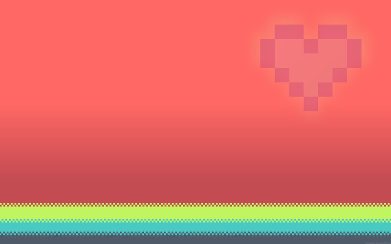 Pixelated Heart Shape — Red, Calm