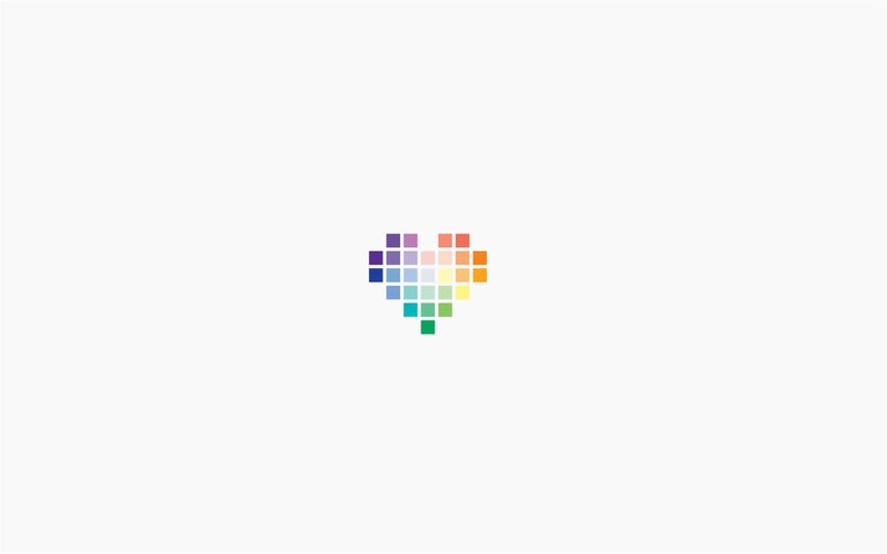 Pixelated Heart Shape — White