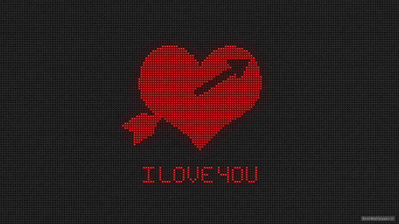 Pixelated Heart with Arrow