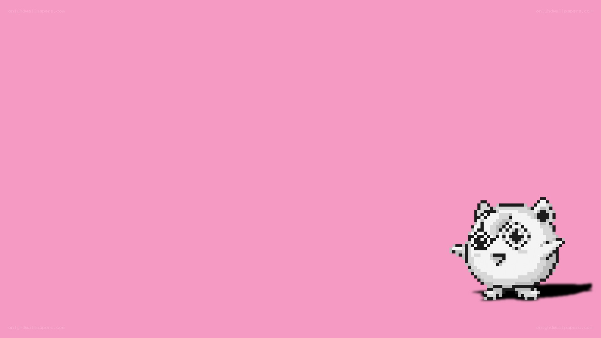 Pixelated Jigglypuff on pink