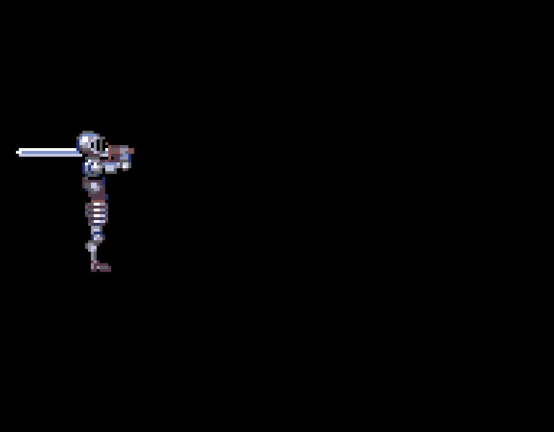 Pixelated Knight Character — Black