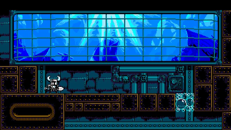 Pixelated Knight Character — Blue