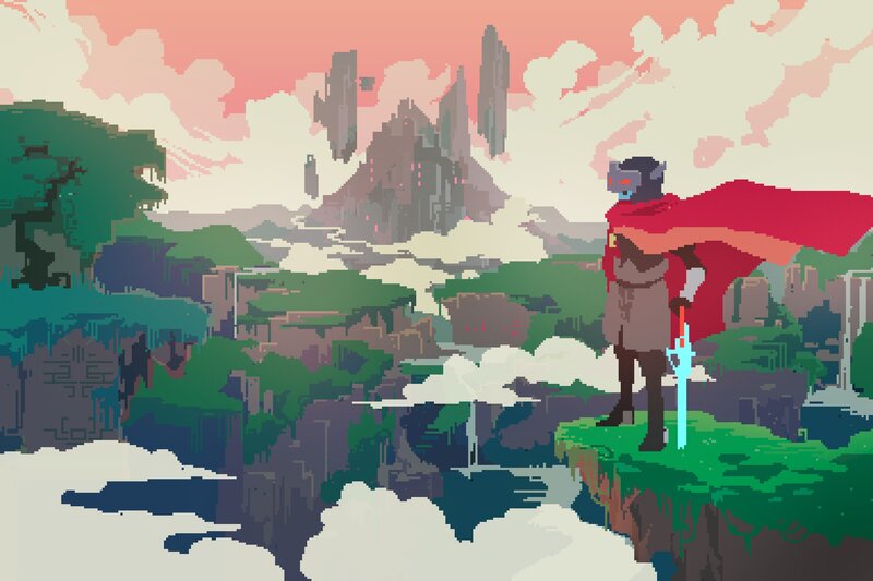 Pixelated Knight with Sword