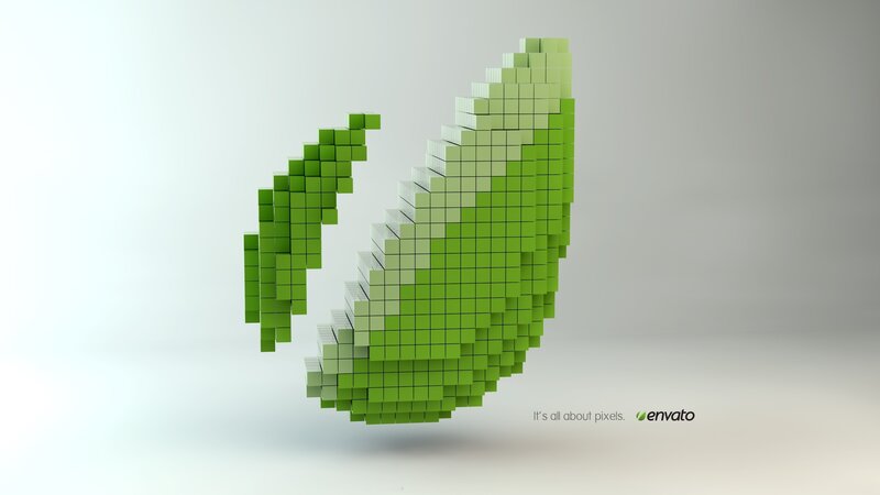 pixelated leaf logo