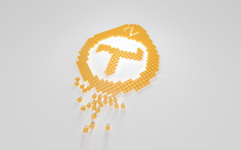 Pixelated logo animation