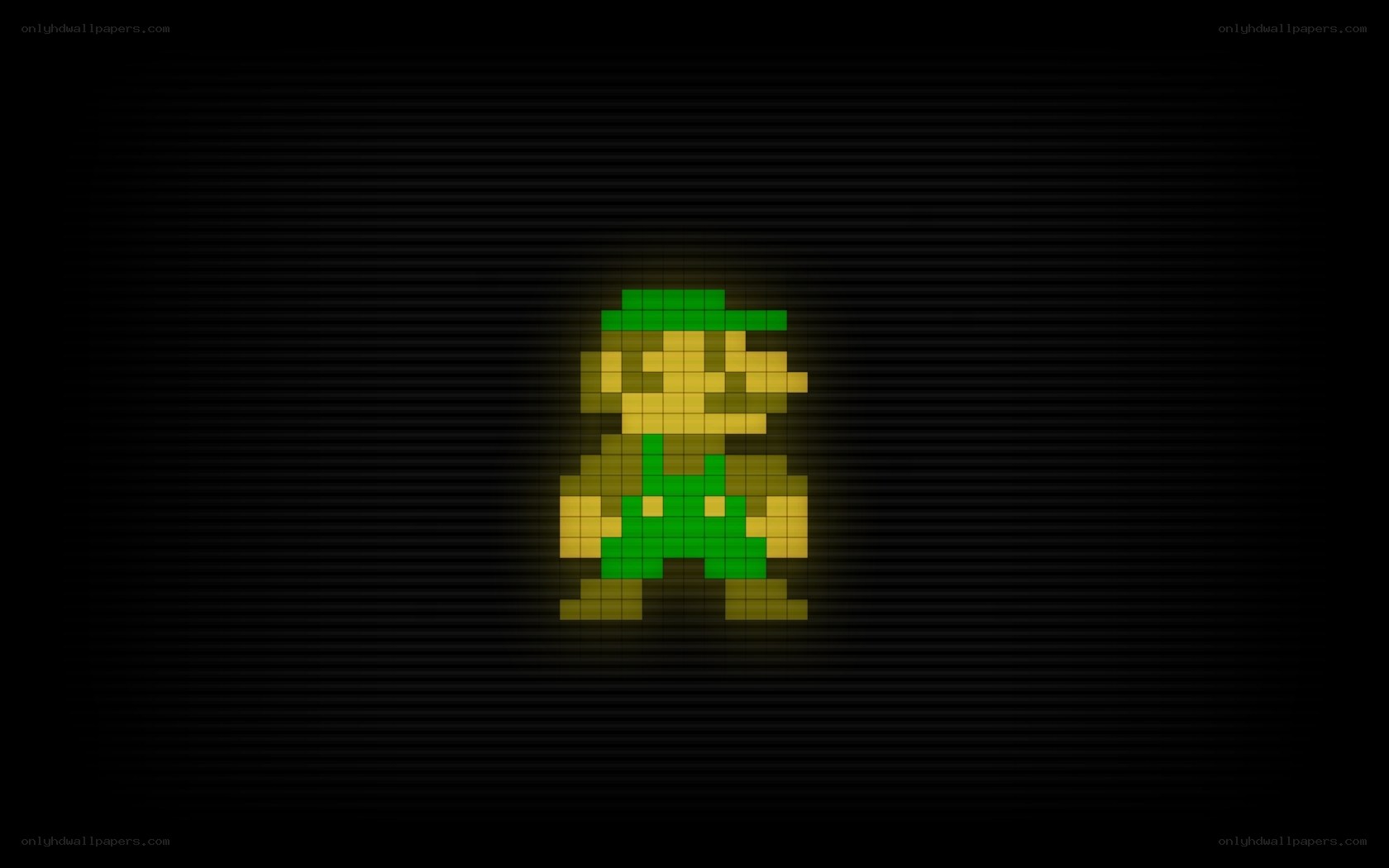 Pixelated Luigi character