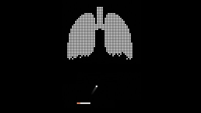 pixelated lungs and cigarette